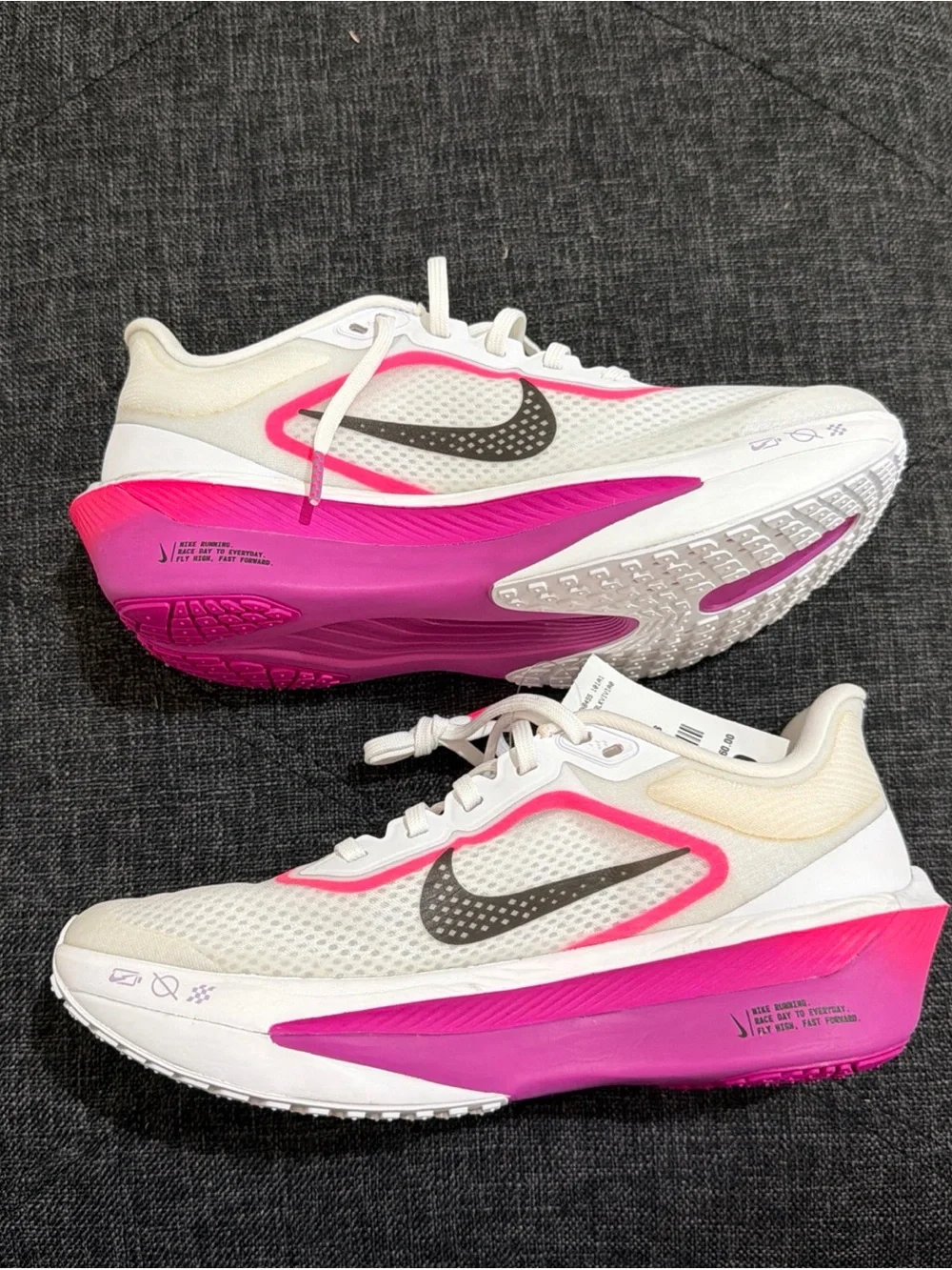 Nike Zoom Fly 6 White & Hot Pink Women's Running Shoes - Picture 1 of 7